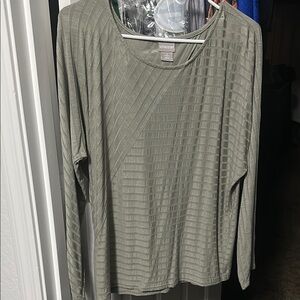 Chico's Olive Green Textured Women's Top